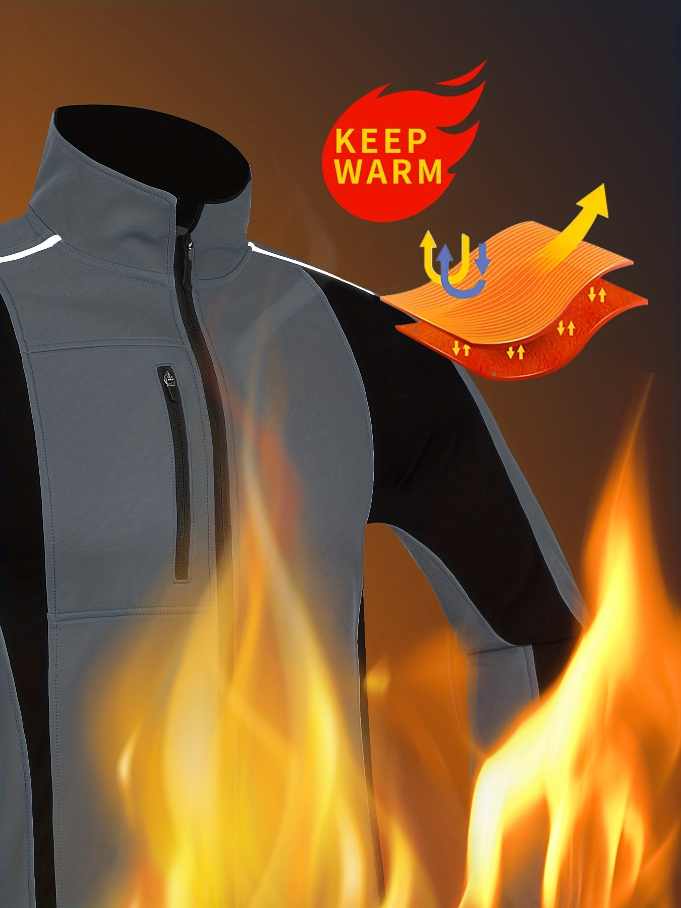Thermal Fleece Bike Jacket Waterproof Windproof Cycling