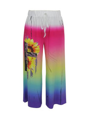  Colorblock Wide Leg Pants