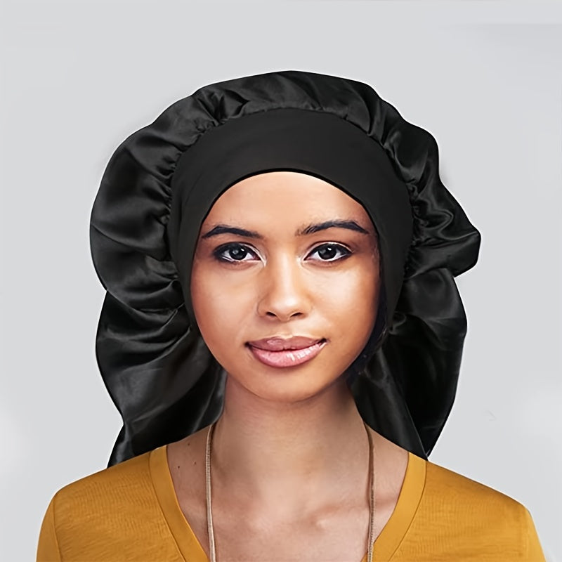 2pcs Satin Bonnet Women Leopard Print Hair Cap Silk Sleep Cap