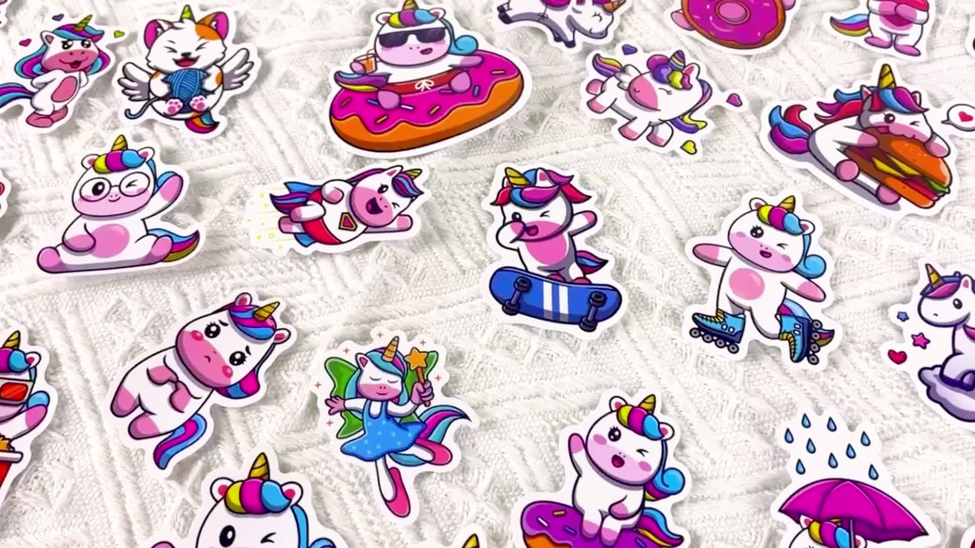 50pcs Unicorn Stickers Waterproof Vinyl Stickers Pack For Adults