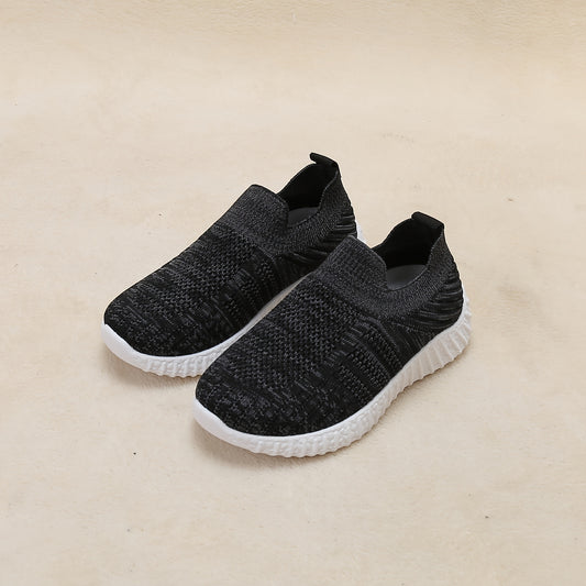 Boys Breathable Woven Shoes Lightweight Slip On Walking Shoes