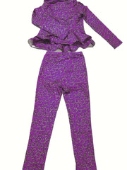 Floral Ruffle Top & Pants Set Night Out Suits Women's Clothing