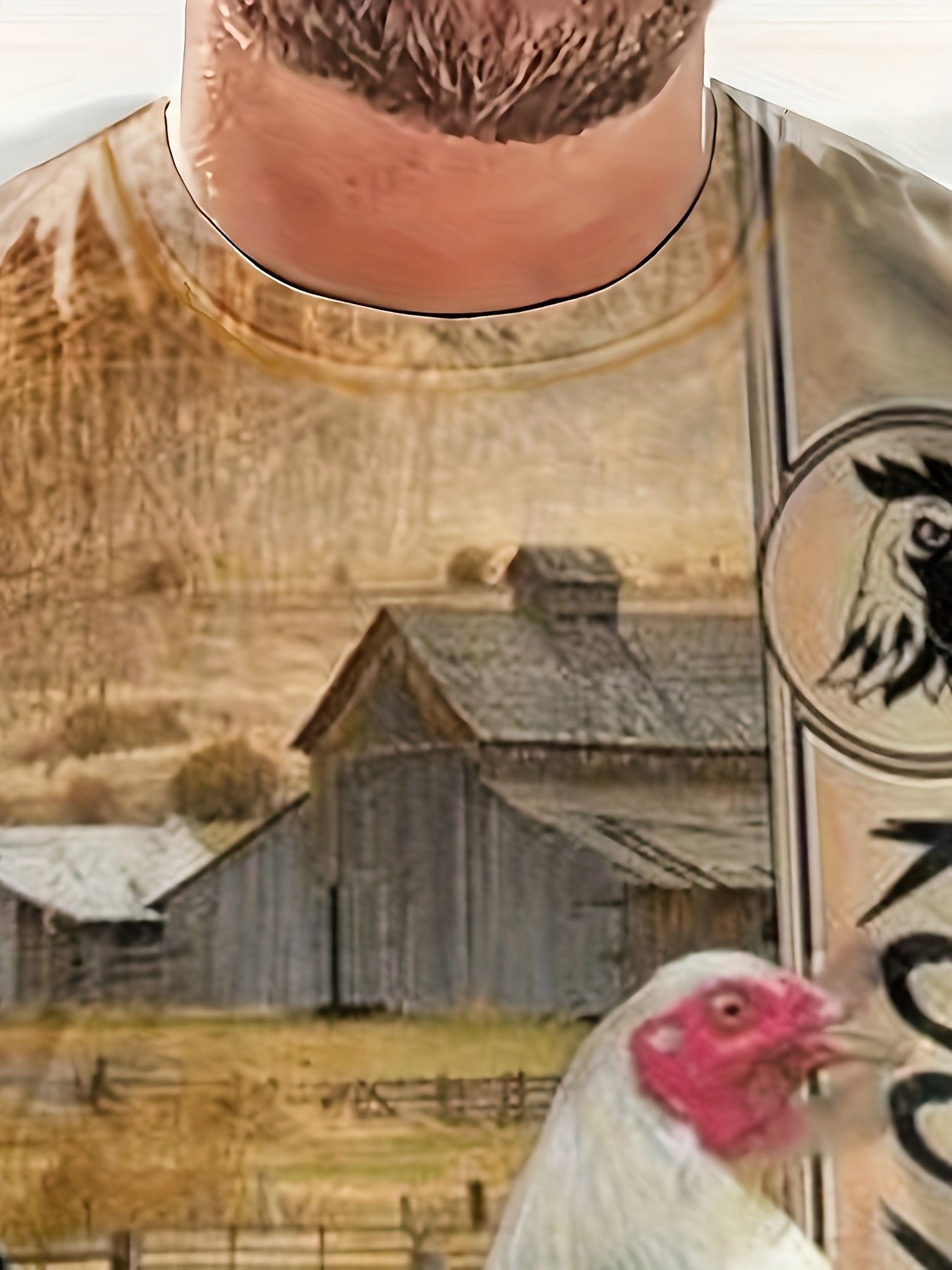 Men's Rooster Graphic T Shirt 3D Digital Print Active Slightly Stretch Tee