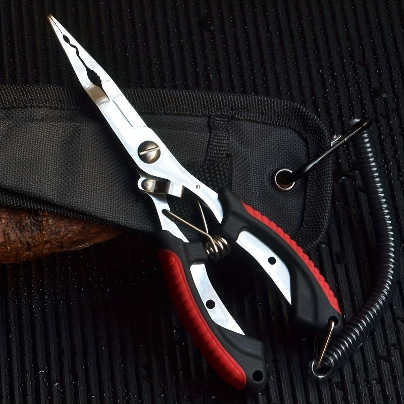 Stainless Steel Fishing Pliers with Non-slip Handle and Line Cutter