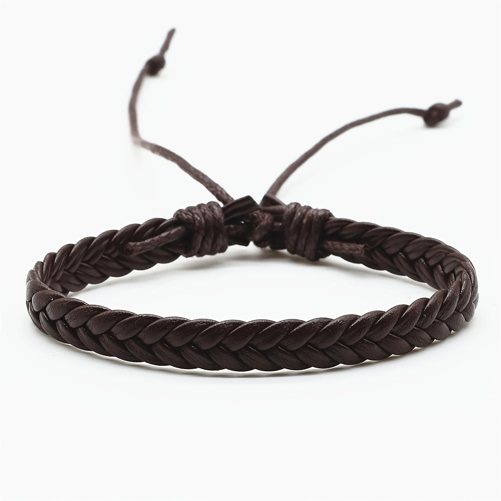 Coffee Leather Bracelet Men's Jewelry