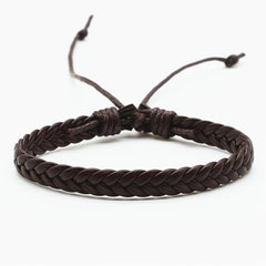 Coffee Leather Bracelet Men's Jewelry