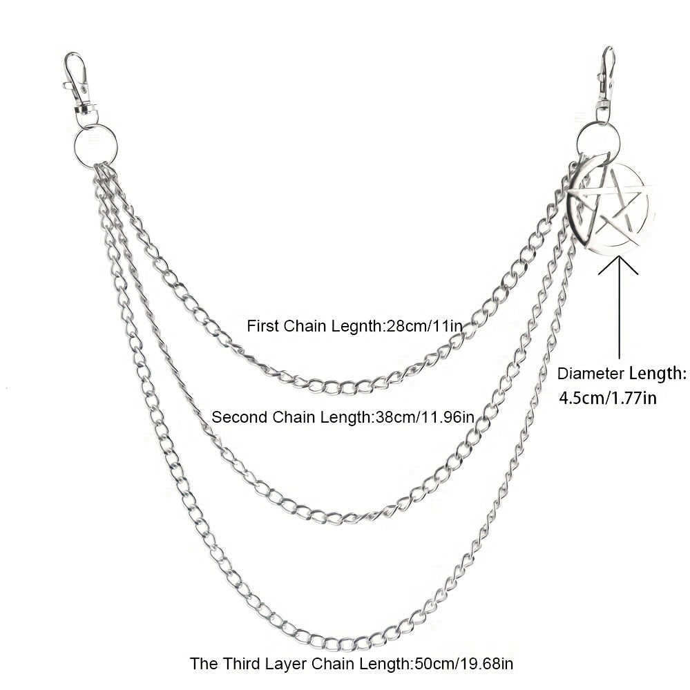 Pentagram Charm Pants Chain Punk Accessories