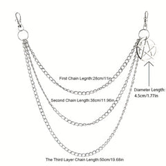 Pentagram Charm Pants Chain Punk Accessories