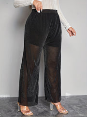  Glitter High Rise Sheer Stretch Pants