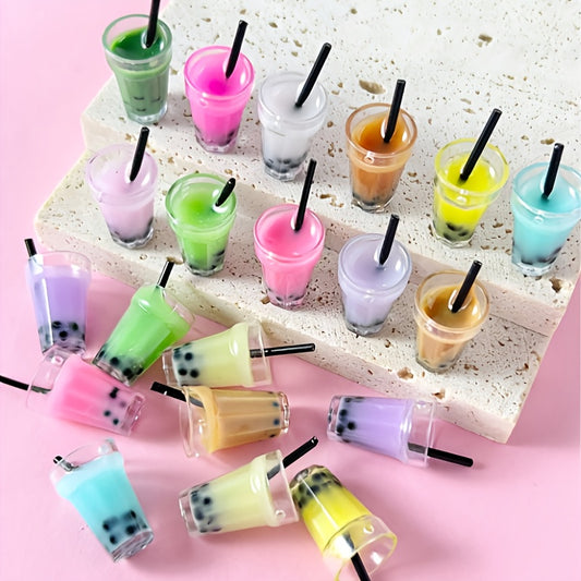 10pcs Mini Bubble Tea Decorations Assorted Colors for Mini Doll Accessories