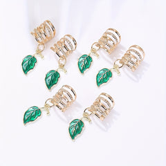 Enamel Leaf Hair Ring For Dreadlock Alloy Hair Cuff Hair Jewelry Accessories