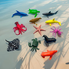 12pc PVC Sea Animal Toys Set Realistic Ocean Figures Bathtime Learning Fun
