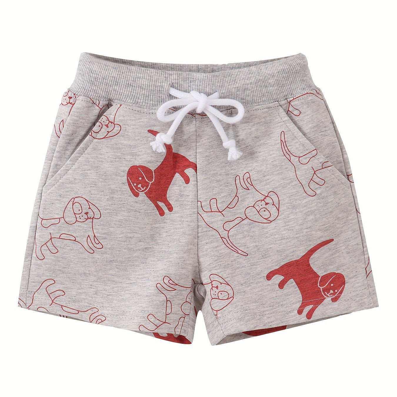 Girls Dog Casual Shorts Drawstring Waist Comfortable For Summer