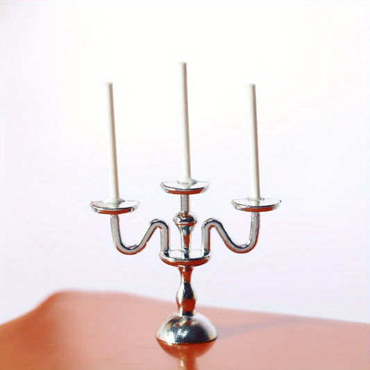 1/12 Dollhouse Candle Holder Mini Toy Alloy Decoration