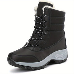 Women's Platform Snow Boots Lace Up Plush Lined Outdoor Boots