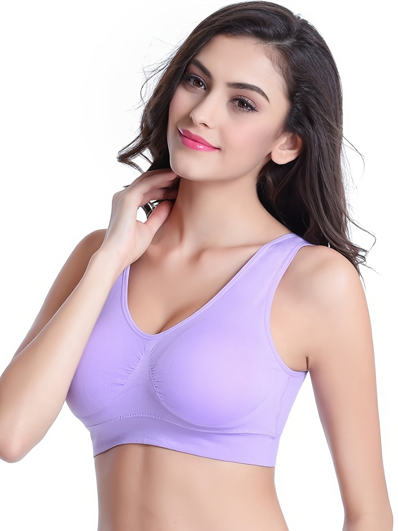 3 Pcs Solid Double Layer Tank Top Bras for Women M 3XL