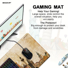 Large World Landmark Mouse Pad 80x30cm Non-Slip Desk Mat