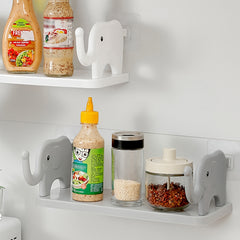 Grey Elephant Shelf Wall Mounted Rack Kitchen Seasoning Organizer