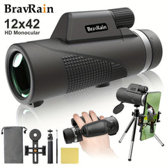 12x50 HD Monocular BAK4 Prism Coated Telescope for Bird Watching
