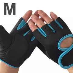 Solid Fingerless Gym Gloves Non slip Fitness Sports Gloves