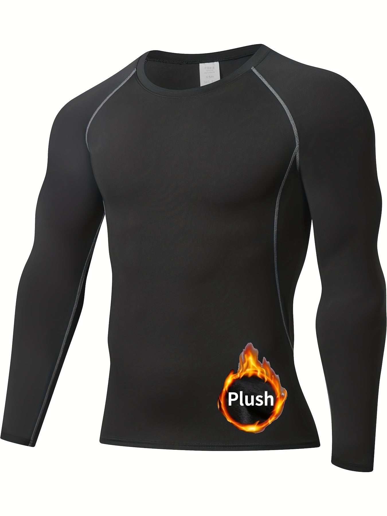Men's Solid Fleece Sports Top for Fall Winter