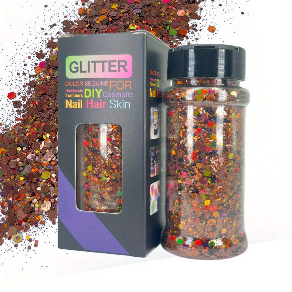 Holographic Chunky Glitter 2oz, Mixed Fine Flakes for Nail Art Hair Epoxy Resin