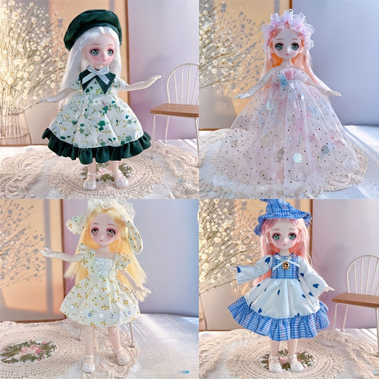 Charming 9 Inch BJD Doll with Anime Eyes - Ideal Birthday Gift for Kids
