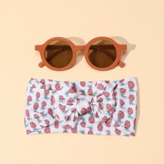 2pcs Fruits Floral Print Headbands & Sunglasses Set for Girls