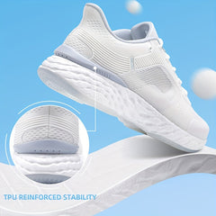 Women's Non slip Cushioned Athletic Running Shoes Lace up Casual Sports Shoes