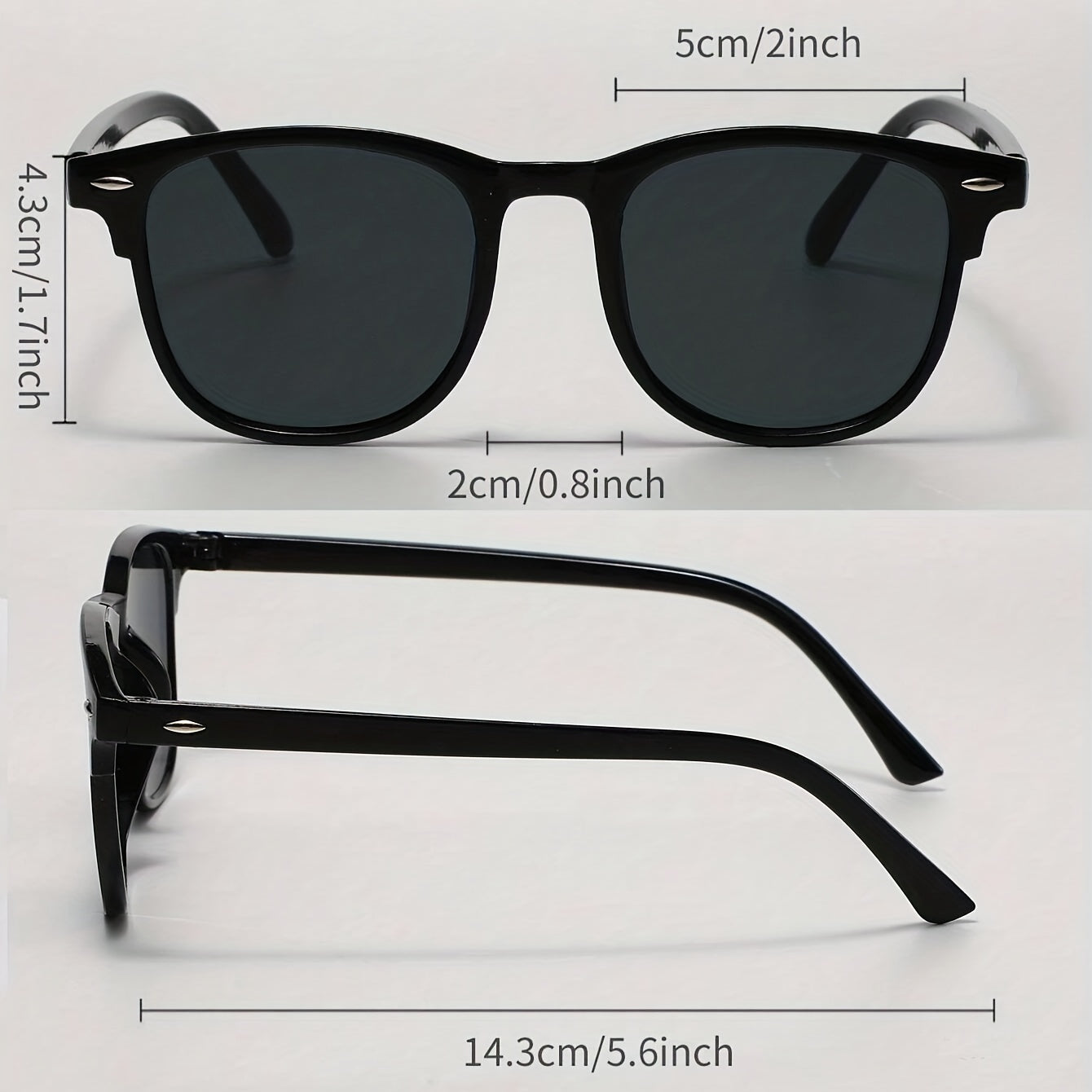 3 Pairs Square Sunglasses Rivet Anti Glare UV400 Sun Shades