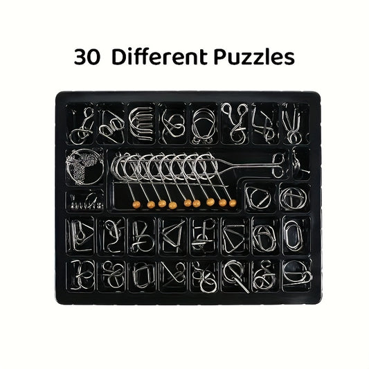 30pcs Puzzle Unlocking Tool Set Nine Link Chain Kongming Lock & Luban's Locks Ad