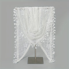 Lace Tassel Triangle Scarf Veil Solid Neck Scarf for Wedding Bride