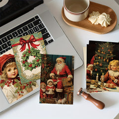 10pcs Christmas Card Postcard Message Indoor Wall Decoration Diy Sticker