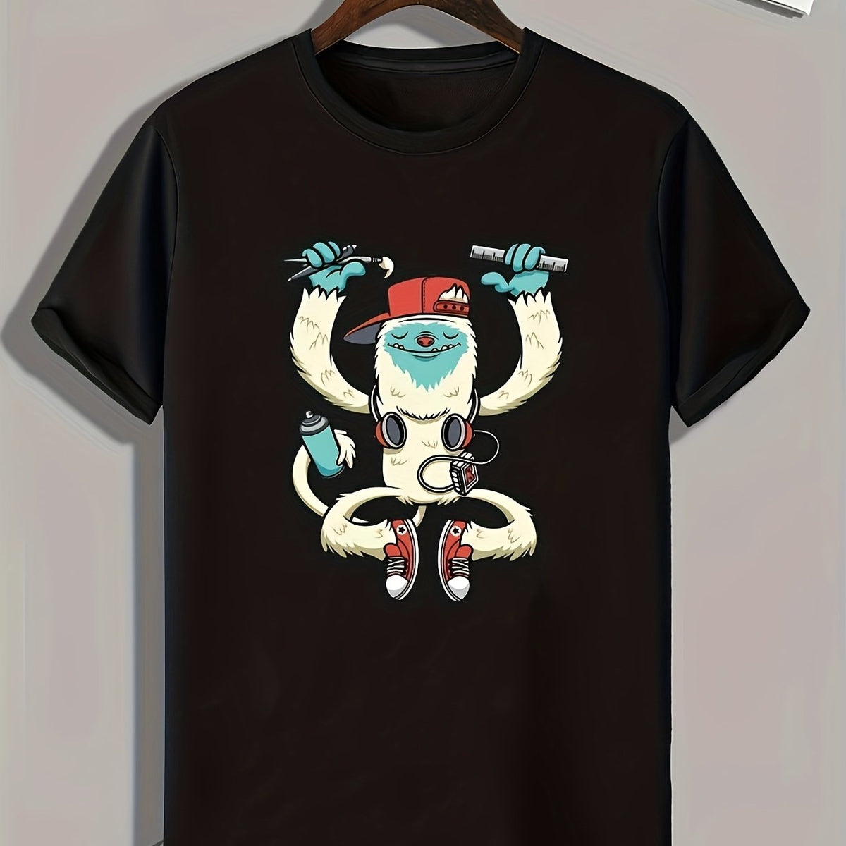 Funny Cartoon Print Men's Graphic T-shirt Summer Casual Comfy Tees