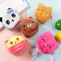 Cartoon Plush Lipstick Storage Bag Cosmetic Bag Coin Purse Zipper Wallet