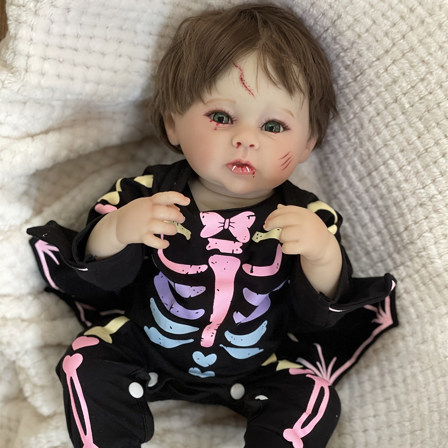 18 Inch Autumn Reborn Doll with Rooted Hair & 3D Painted Skin