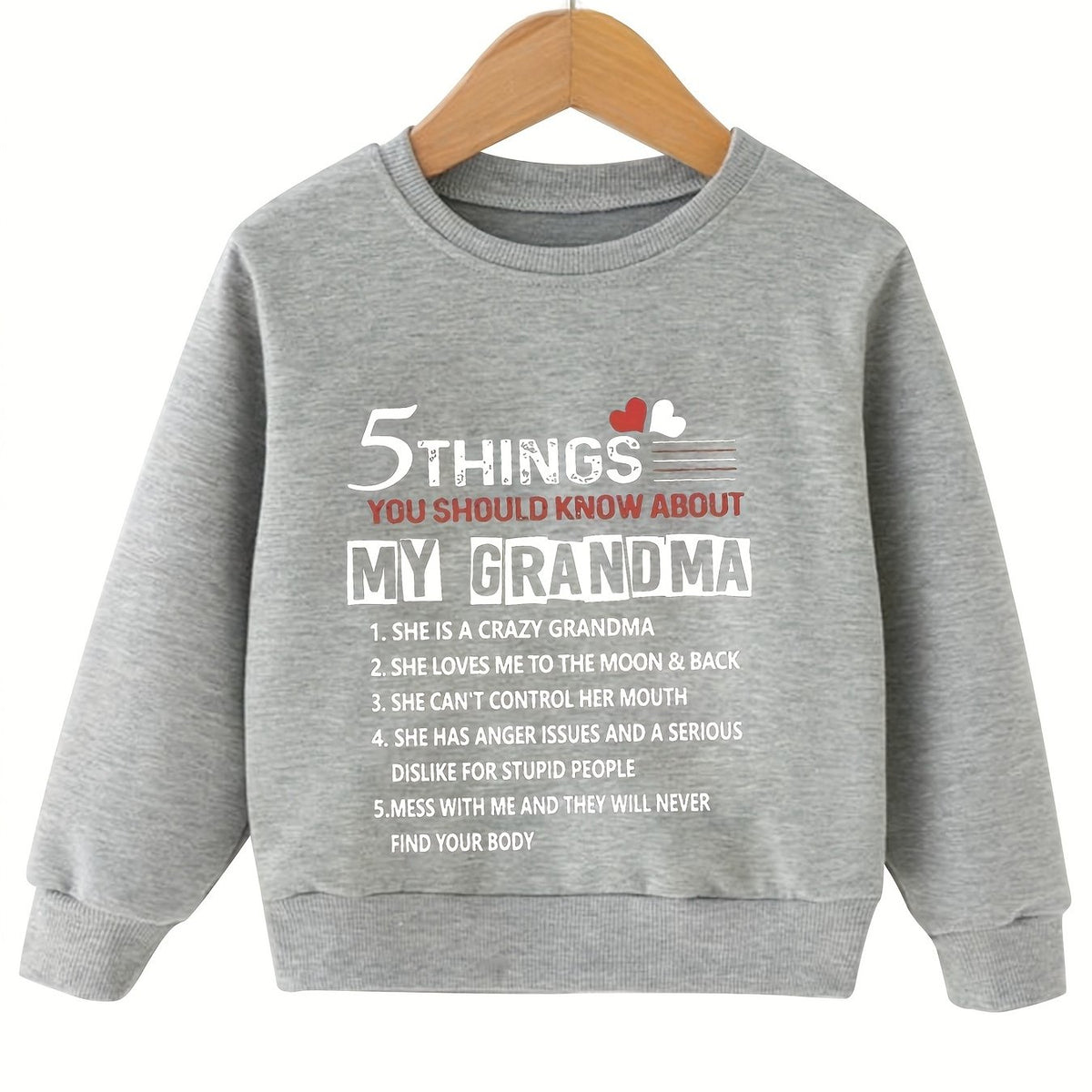 Kid's Sweatshirt 5 THINGS YOU SHOULD KNOW Print Long Sleeve Top