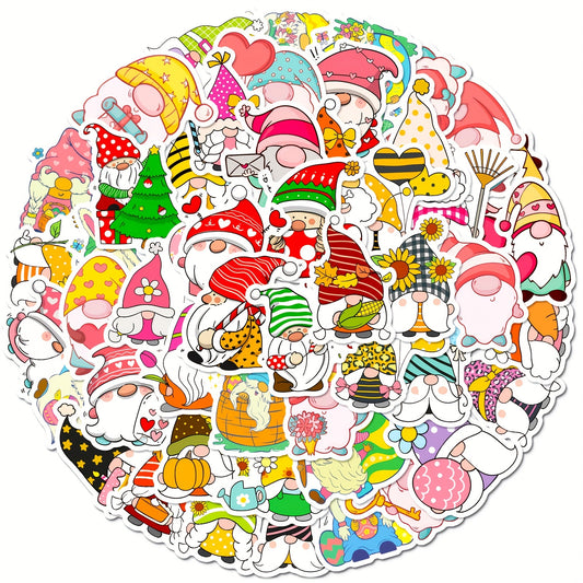 50pcs Gnome Stickers Vinyl Waterproof Decals for Water Bottle Laptop Phone