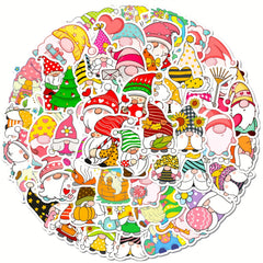 50pcs Gnome Stickers Vinyl Waterproof Decals for Water Bottle Laptop Phone