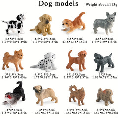 24pcs Mini Dog Figurines Playset Realistic Detailed Plastic Puppy Models