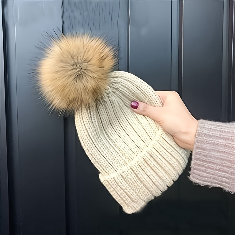 2pcs Faux Fur Pom Balls for Crafts Keychains Scarves Gloves Bags Knitting