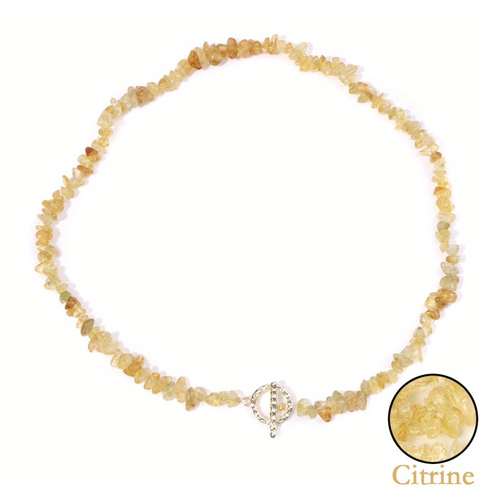 Bohemian Gem Gravel Healing Necklace for Women