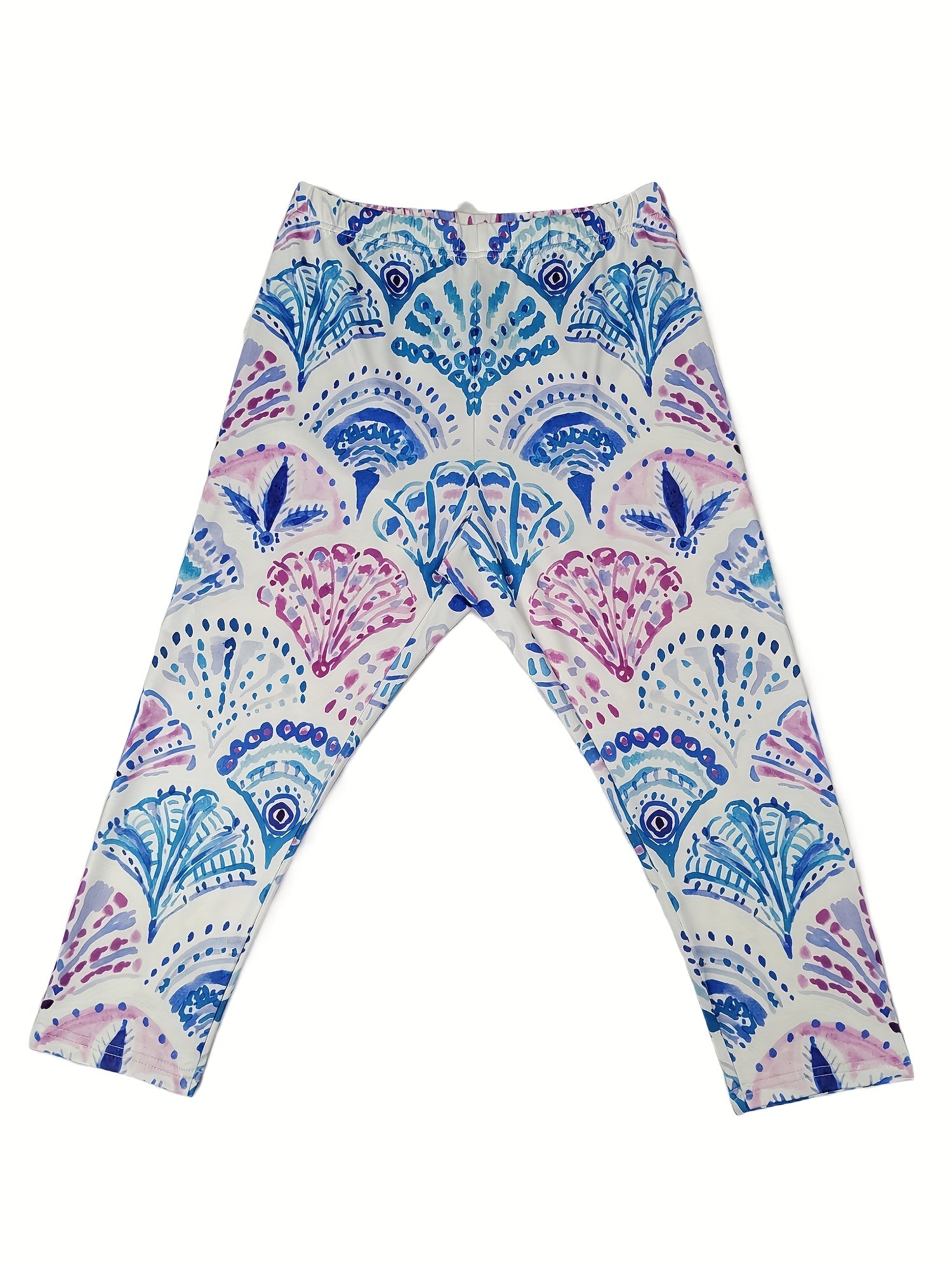 Women's All Over Print Capris Leggings High Waist Elastic Leggings