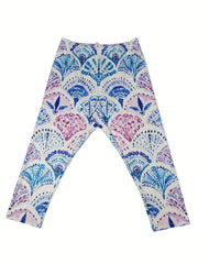 Women's All Over Print Capris Leggings High Waist Elastic Leggings