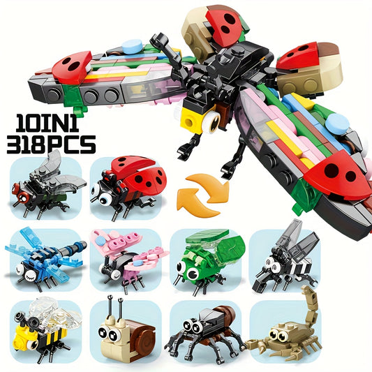 10pcs DIY Model Building Set for Farm Animal Ocean Animal Insect Dinosaur