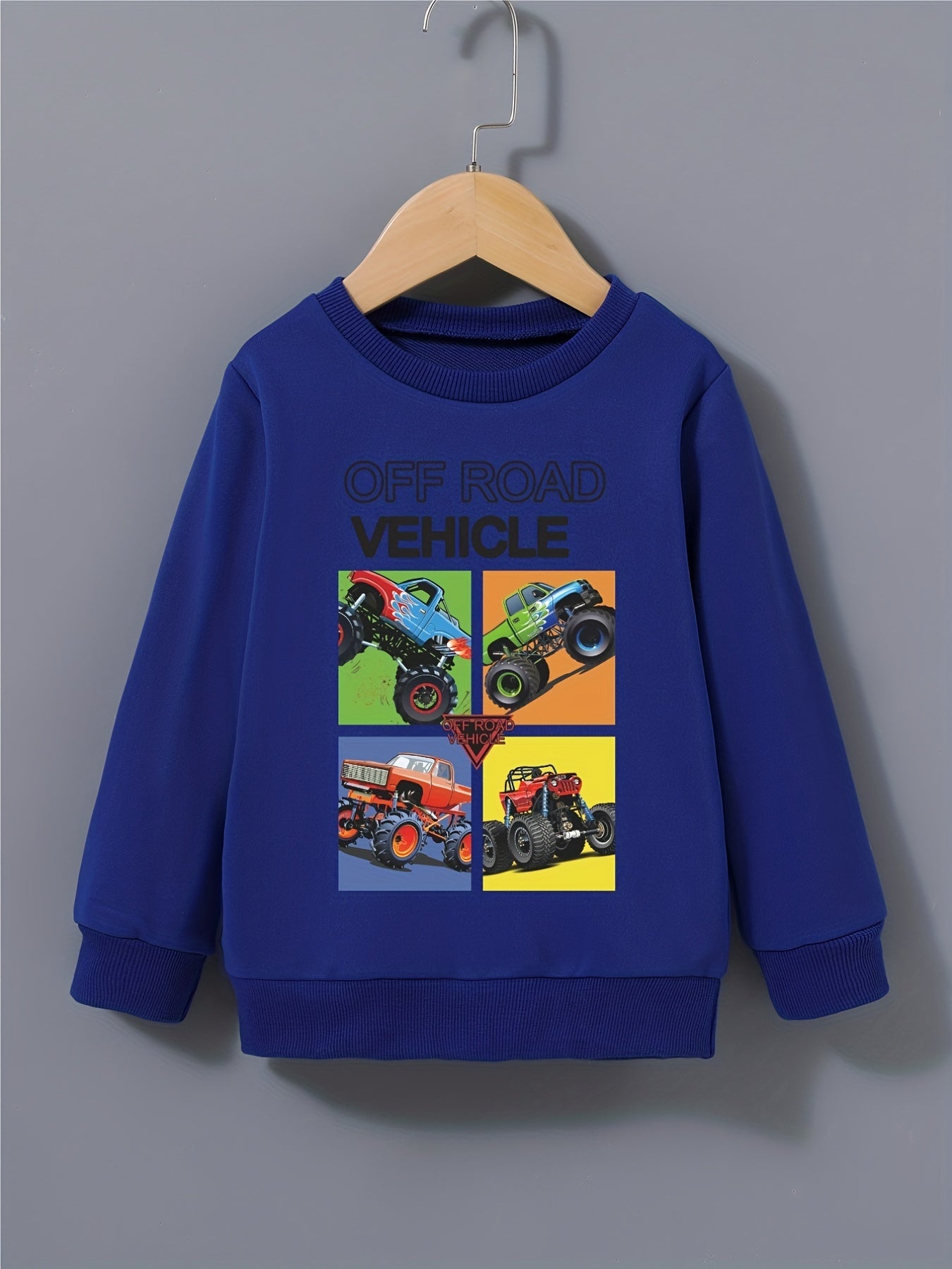 Boys Off-Road Vehicles Print Pullover Sweatshirt