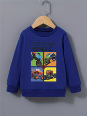 Boys Off-Road Vehicles Print Pullover Sweatshirt