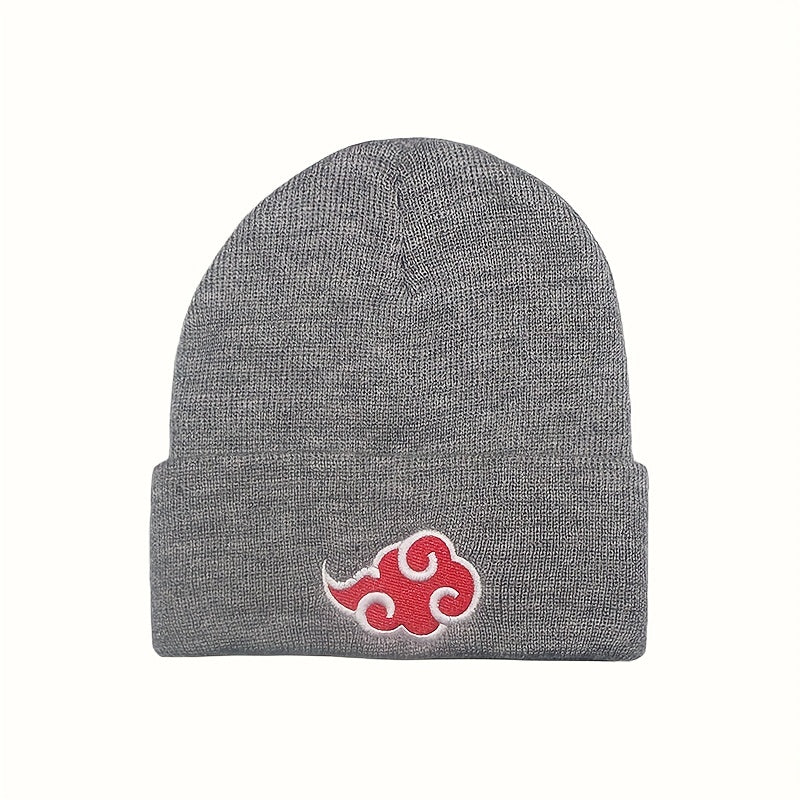 Red Cloud Embroidery Woolen Pullover Hat