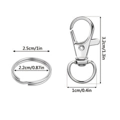 100pcs Swivel Hooks Metal Key Chain Key Hanger Backpack Hanging Buckle