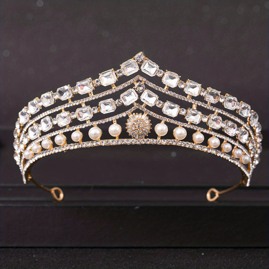 Crystal Queen Style Crown Tiara Rhinestone Wedding Accessories